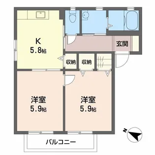 オネスト【2階】の間取り