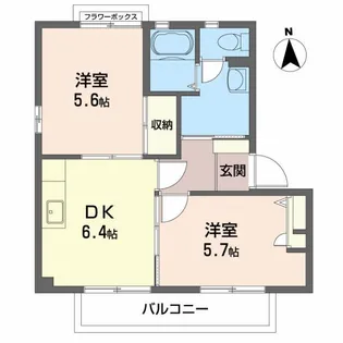 グランディーナ開成I【1階】の間取り