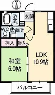 パークボナベンチャーハイツ A棟【1階】の間取り