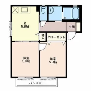 パラダイスB【2階】の間取り
