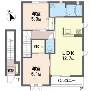 マメゾン ソレイユ【2階】の間取り