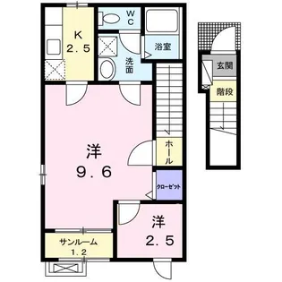 リバー ウエスト【2階】の間取り