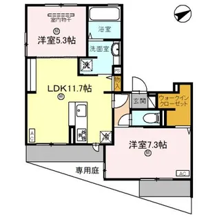 プレステージア忍ケ丘【1階】の間取り