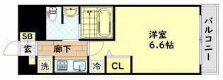 エステムコート難波WESTSIDEIIベイフレックス【2階】の間取り