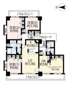 URアーバンライフゆりの木通り東【4階】の間取り