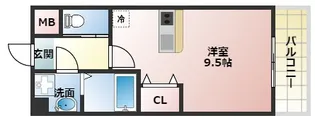 サンライフ北田辺【2階】の間取り