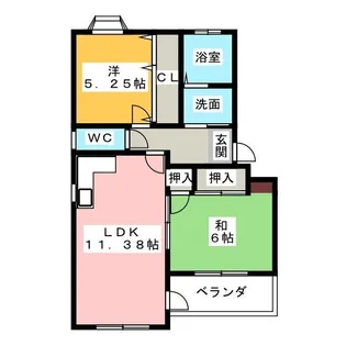 ジュネシス・TWIN【2階】の間取り