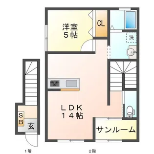 K-Smart香良洲 C棟【2階】の間取り