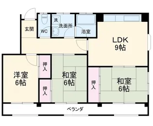 下堤ハイツ【3階】の間取り