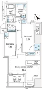 ミレアコート銀座プレミア【8階】の間取り