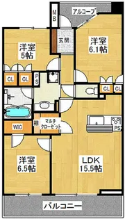 レクセルプラザ新越谷【4階】の間取り