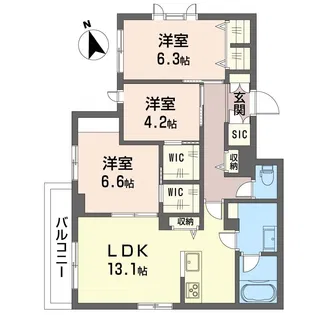 クーレグランツ【3階】の間取り