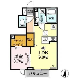 メゾンド・ファルケA【1階】の間取り
