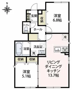 ボヌール別所【1階】の間取り