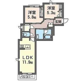 トゥルム エム【2階】の間取り