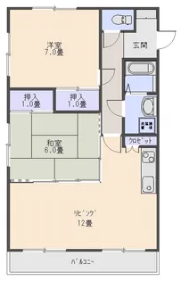 レジデンスコスモス【1階】の間取り