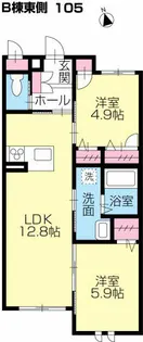 シャーメゾンガーデン福島B棟【1階】の間取り