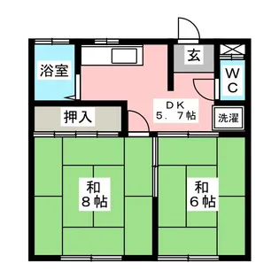 ハイツにしたき【2階】の間取り