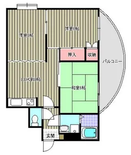 シャトークレインヒル【6階】の間取り