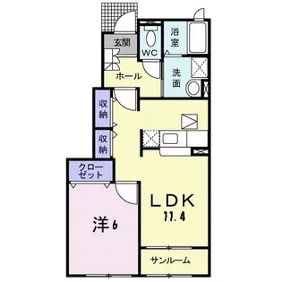 プリムローズA【1階】の間取り