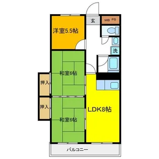 中善ハイツ【4階】の間取り