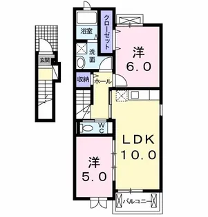 東京都武蔵村山市神明3【アパート】の間取り