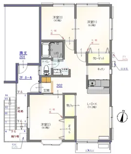 グランドハイツアキ A【2階】の間取り