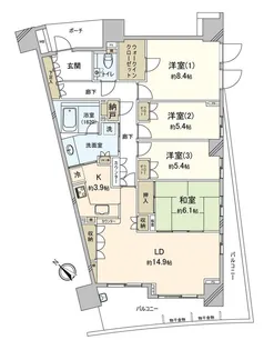 パークハウスプレシア【3階】の間取り