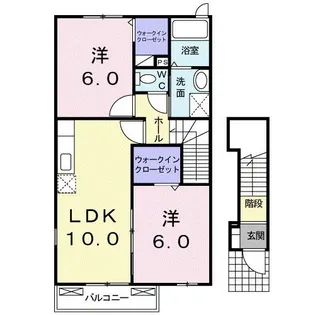 HAPPY LIFE 勝田I【2階】の間取り