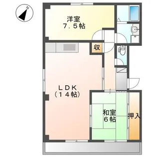 フラット晴丘【2階】の間取り