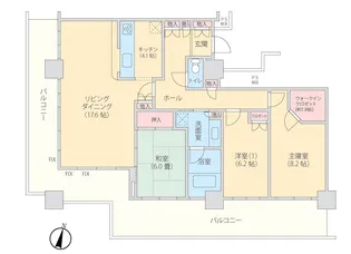 スカイプラザ・ステーションタワー・タワー棟【28階】の間取り