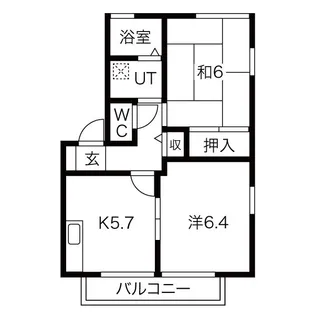 群馬県前橋市箱田町【アパート】の間取り
