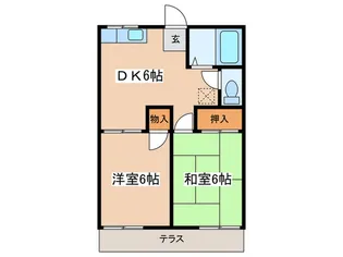 グランデュ-ル福山B【1階】の間取り