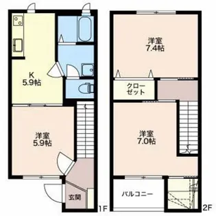 富山県富山市秋吉【一戸建】の間取り