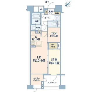 デュフレ横浜石川町【11階】の間取り