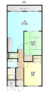 コーポ山本II【6階】の間取り