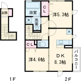クレールコート【2階】の間取り