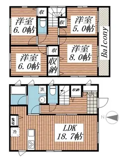 埼玉県坂戸市緑町【一戸建】の間取り