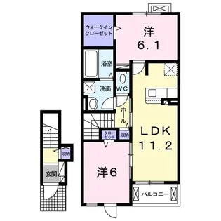 2LDKの間取り画像