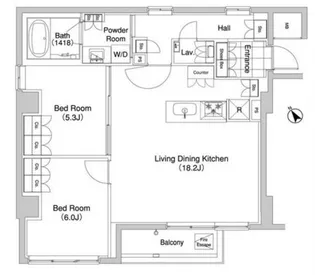東京都渋谷区猿楽町【マンション】の間取り