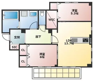 Montagne・sel B【3階】の間取り