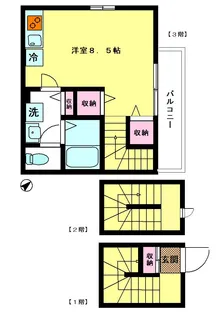 グランディール中目黒【3階】の間取り