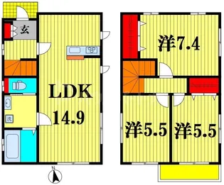 千葉県松戸市小金原1【一戸建】の間取り