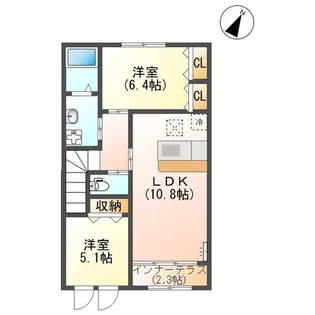 ホリデーフラットII【2階】の間取り