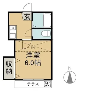 ボヌール若水【1階】の間取り