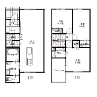 北海道札幌市北区太平九条3【一戸建】の間取り