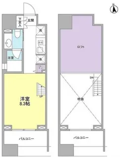 パークフラッツ中目黒【7階】の間取り
