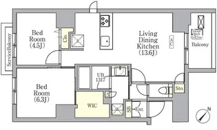 エル・セレーノ横浜関内デューエ【2階】の間取り