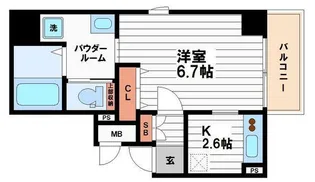 プラチナム松屋町【6階】の間取り