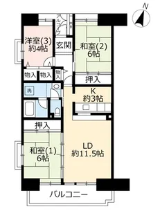 UR取手井野第二【11階】の間取り